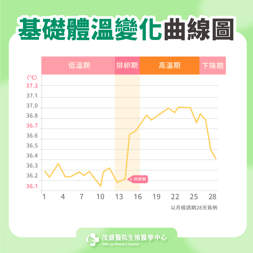 排卵期基礎體溫變化曲線圖